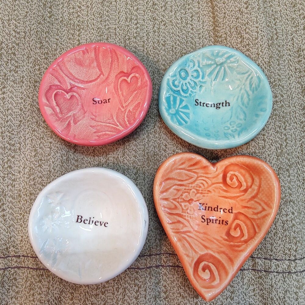 Lorraine Oerth Studio Pottery Ceramic "Giving Bowls" Trinket Dish 2" Set Of 4